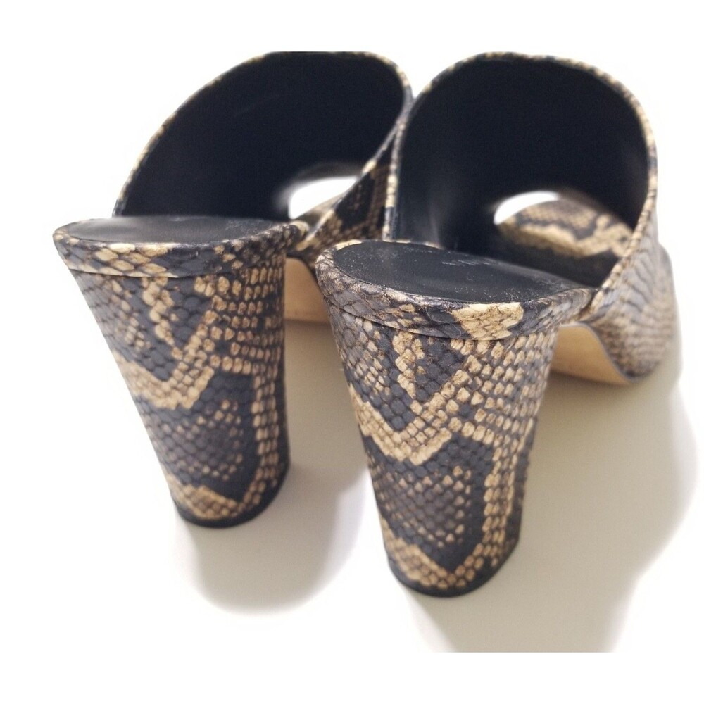 NIB Vince Heath Snake Print Leather Block Heel Sandal Mule Slide Senegal - Picture 14 of 16